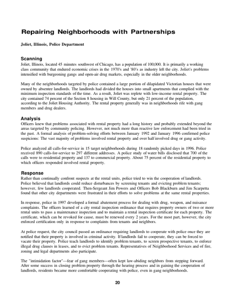 Licensing Rental Property in Joliet: Repairing Neighborhoods With Partnerships