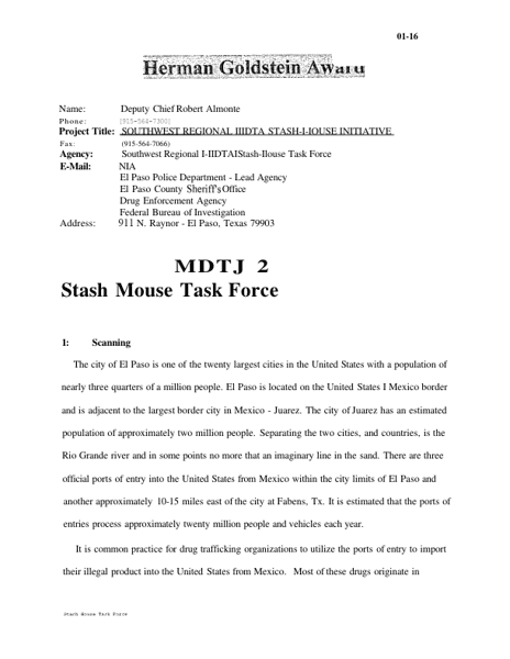 West Texas H.I.D.T.A. Stash House Task Force