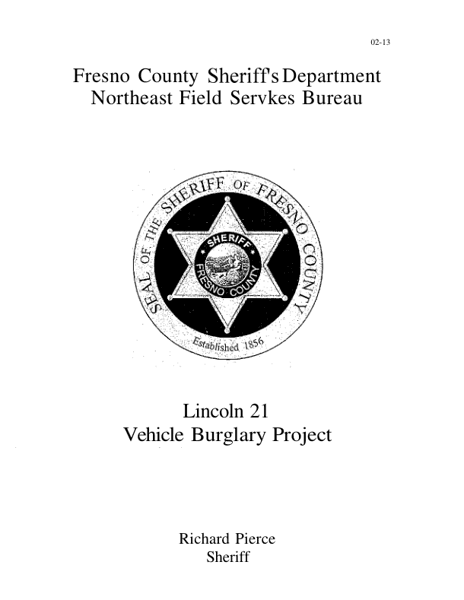 Lincoln 21 Vehicle Burglary Project