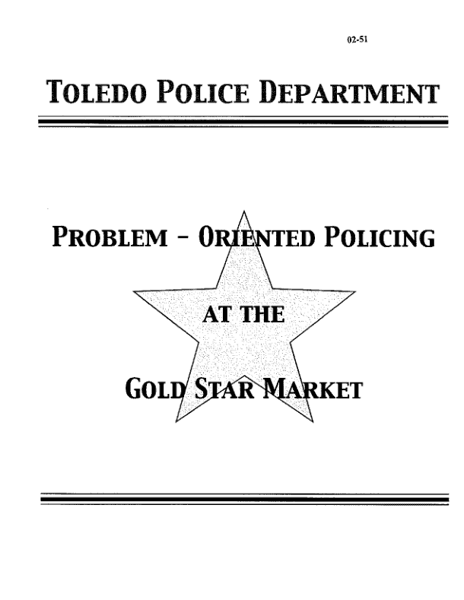ProblemOriented Policing at the Gold Star Market