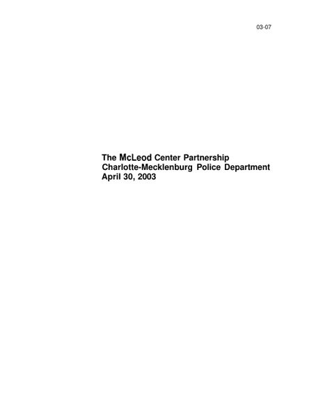 The McLeod Center Partnership