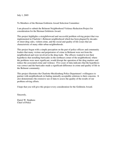 Belmont Neighborhood Violence Reduction Project