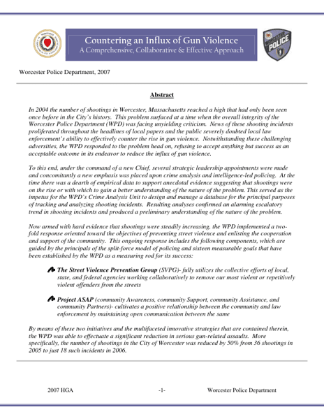 Countering an Influx of Gun Violence
