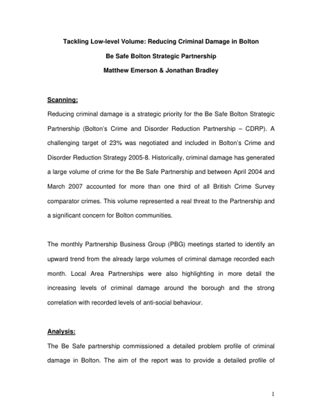 Be Safe Bolton Strategic Partnership