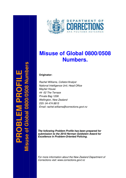 Misuse of Global 0800/0508 Numbers