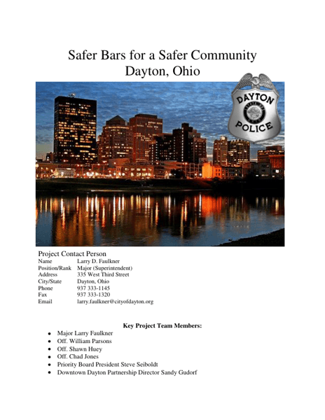 Safer Bars for a Safer Community
