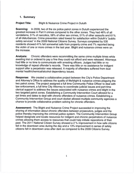 Blight  Nuisance Crime Project in Duluth