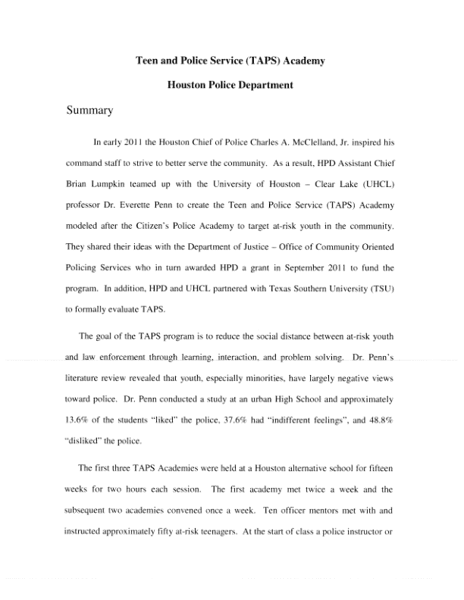 Teen and Police Service