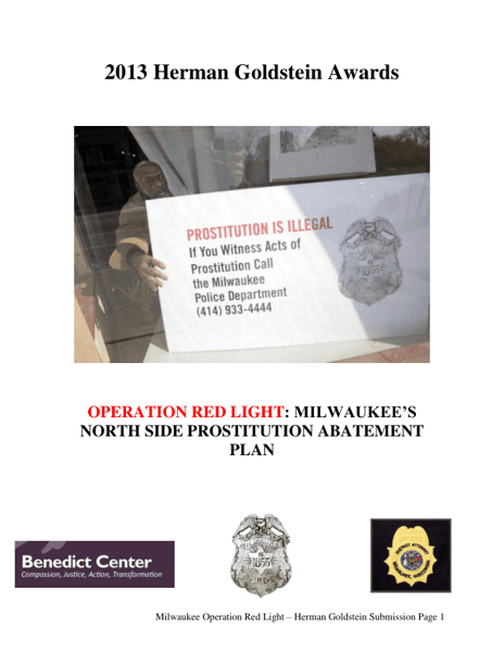 Operation Red Light: Milwaukees North Side Prostitution Abatement Plan