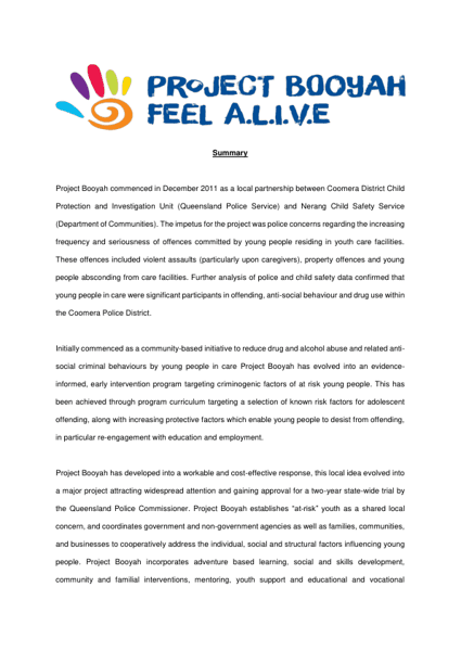 Project Booyah Feel A.L.I.V.E.