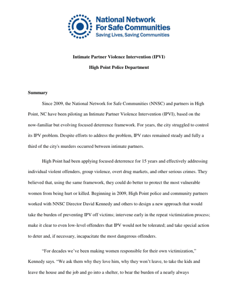Intimate Partner Violence Intervention