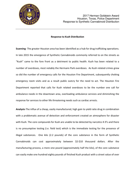 Response to Synthetic Cannabinoid Distribution