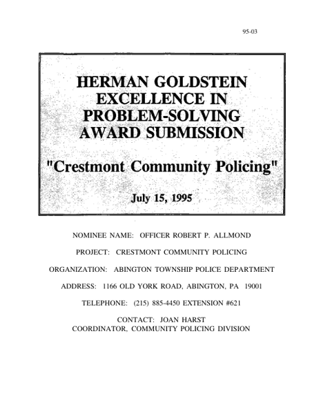 Crestmont Community Policing