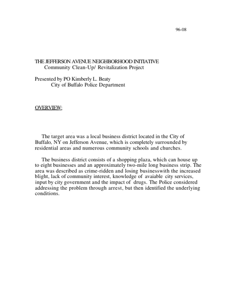 Jefferson Avenue Neighborhood Initiative