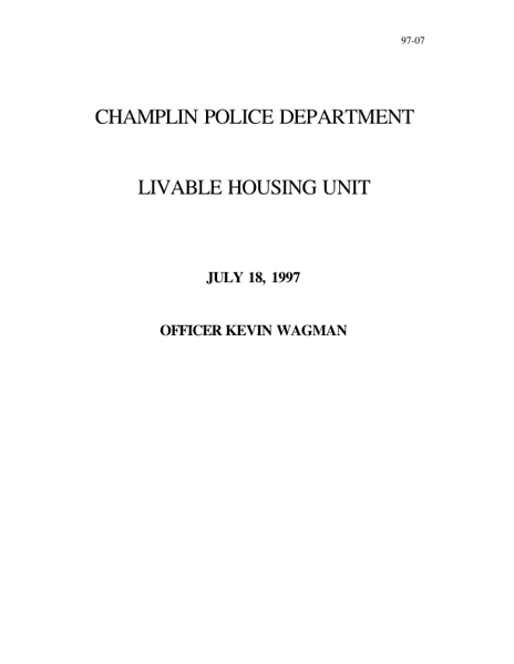 Livable Housing Unit
