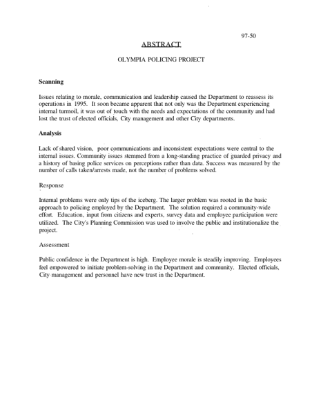 Olympia Policing Project