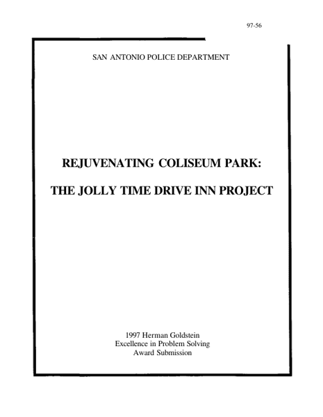 Rejuvenating Coliseum Park: The Jolly Time Drive Inn Project