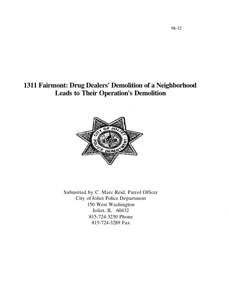1311 Fairmont: Drug Dealers Demolition of a Neighborhood Leads to Their Operations Demolition