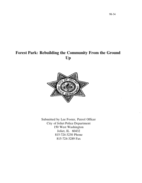 Forest Park: Rebuilding the Community from the Ground Up