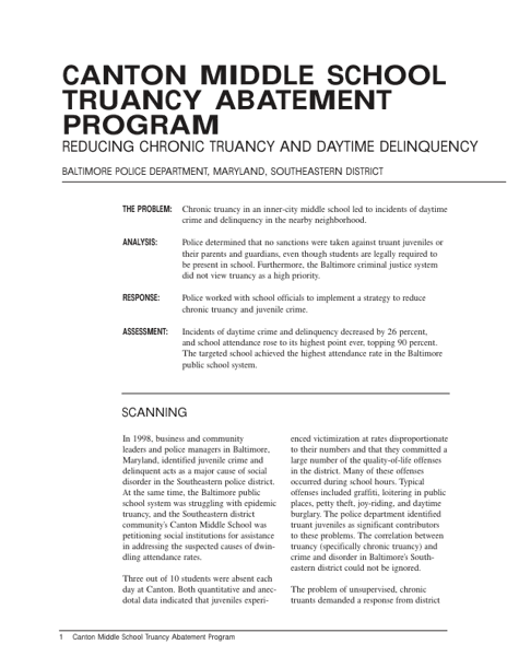 Chronic Truancy Abatement Program