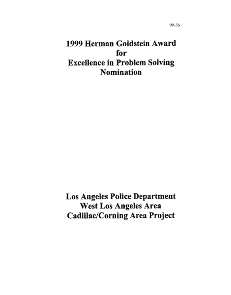 West LA Area Cadillac/ Corning Neighborhood Project